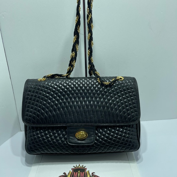 Bally Handbags - Bally Quilted Leather Shoulder Bag in Black.